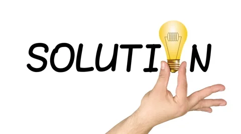 Animation hand holding light bulb solution word Stock-Footage 59964103