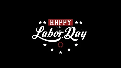 Animation of hand lattering text happy Labor day Stock Footage 245819368