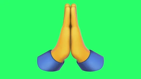 Animation hand pay respects on green background. Stock Footage 255349085