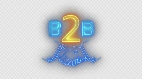Animation of hand shaking with B2B icon isolated on transparent background. Stock Footage 293184318