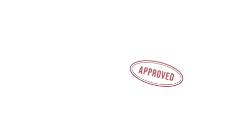 Animation of a hand stamping APPROVE in a flat design style Video stock 302360817