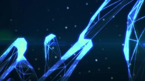 Animation of hands connecting. Artificial intelligence concept 스톡 동영상 157064754