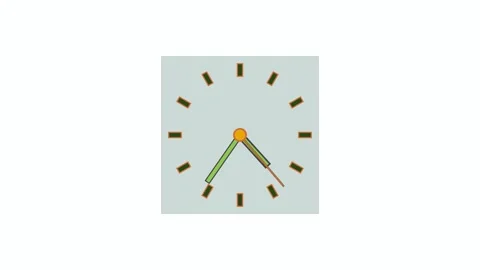 Animation of the hands of the wall clock in a minimalistic style, emphasizing Stock Footage 308401204