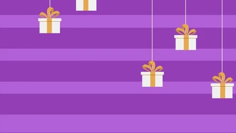 Animation of hang gift boxes for Valentine day Video stock 99673430