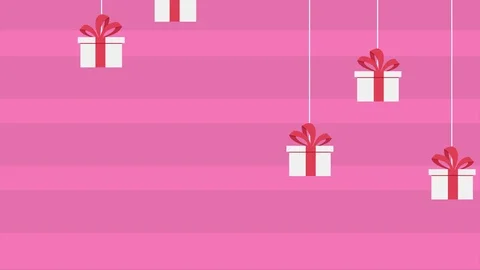Animation of hang gift boxes for Valentine day Video stock 99673433