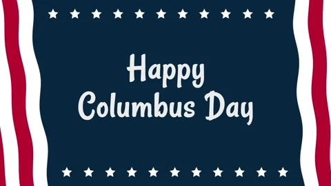 Animation Happy columbus day write on Vídeos de archivo 212834409