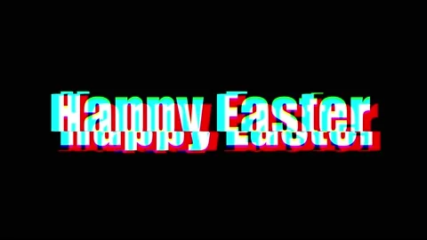 Animation of Happy Easter wishes in the style of a computer glitch Stock Footage 151166833