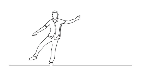 vector, isolated, one line drawing of a man walking Stock Vector | Adobe  Stock