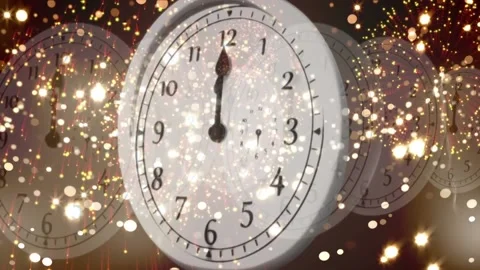 Animation of happy new year text with fireworks exploding and glowing lights Stock Footage 162134047