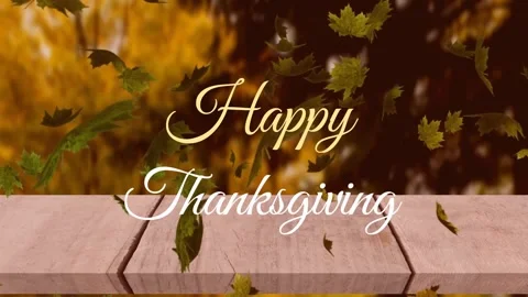 Animation of happy thanksgiving text and... | Stock Video | Pond5