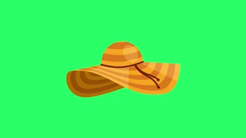 Animation hat on green background. Stock Footage 263169106