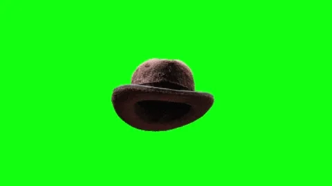 Animation of hat on green screen background Stock Footage 335523503