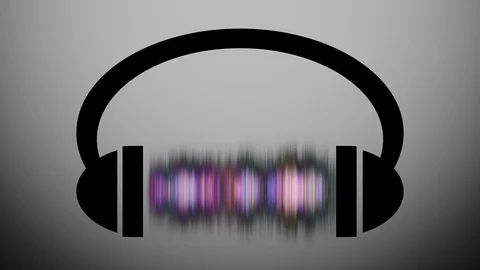Animation of headphones with graphic equalizer Stock Footage 99547393