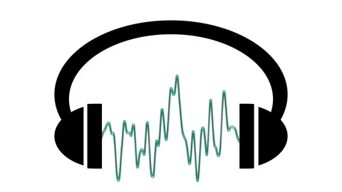 Animation of headphones with graphic equalizer Stock Footage 99601448