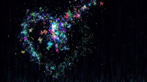 Animation heart made of multi-colored butterflies Stock Footage 72856804