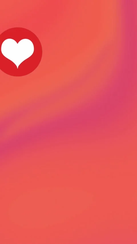 Animation of heart shape in circles over multicolored wave pattern in background Video stock 320983485