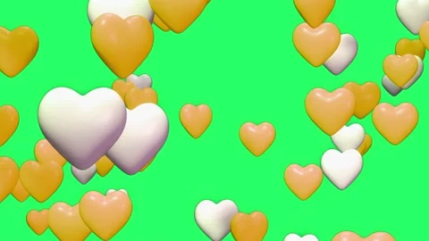 Animation heart shape floating isolate on green screen. Vídeo Stock 231087983