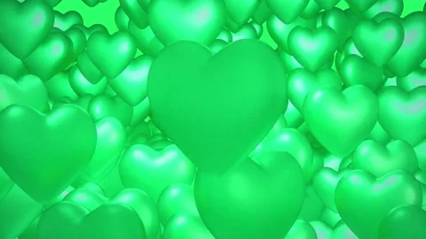 Animation heart shape floating isolate on green screen. Stock Footage 231088055