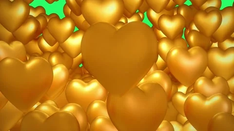 Animation heart shape floating isolate on green screen. Stock Footage 231088087