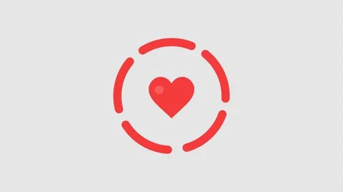 Animation of heartbeat symbol and social media like icon in Circal. Stock Footage 283556053