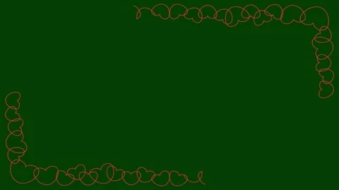 Animation of hearts on the edges of the frame with lines. Stock Footage 248222494