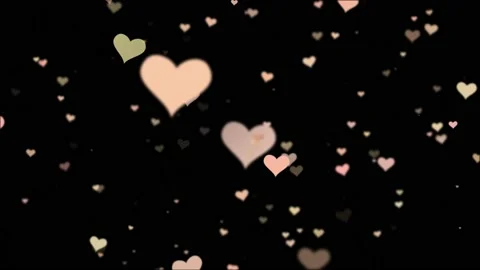 Animation Of Hearts Floating In Black Background Vidéo 146357363
