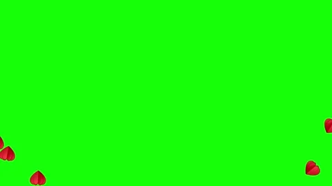 Animation of hearts flying in different directions on a green screen Stock-Footage 150265043