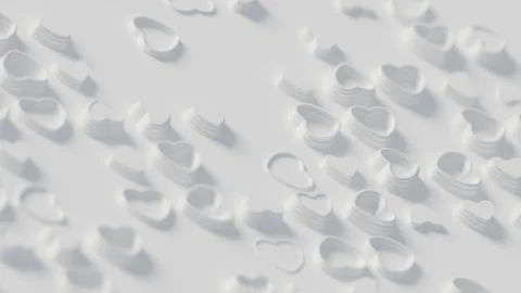 Animation of hearts moving randomly on a concise background Stock Footage 265734655