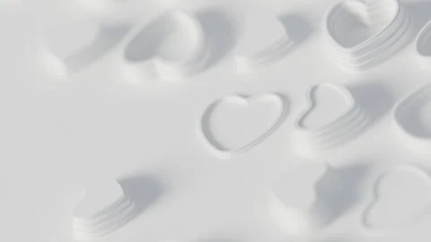 Animation of hearts moving randomly on a concise background Stock Footage 265734656
