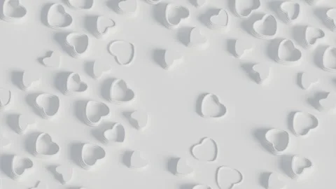 Animation of hearts moving randomly on a concise background Stock Footage 265734661