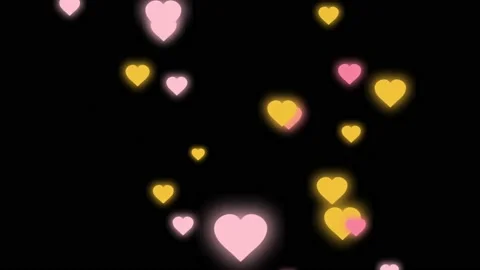 Animation hearts shape floating for Valentine's day on black background. Stock Footage 220825632