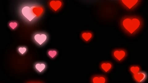 Animation hearts shape floating for Valentine's day on black background. Stock Footage 220825681