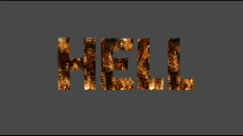 Animation of hell writing with flame effect Video stock 129681239