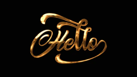 Animation hello gold Stock Footage 231083863