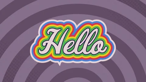Animation of hello text in colourful let... | Stock Video | Pond5