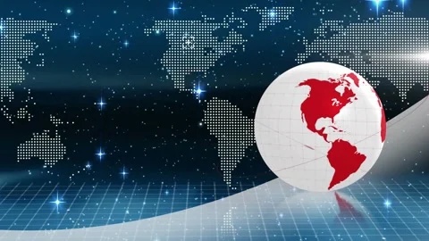 Animation of hexagon pattern and globe over dots forming maps and illuminated Stock Footage 330399825