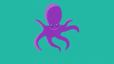 Animation of hexagon pattern and octopus over blue background Stock Footage 221107790