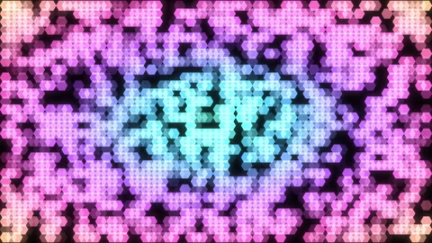 Animation of hexagon pattern with opacity effects and radial gradient coloring Stock Footage 277847710
