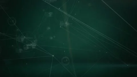 Animation of hexagon pattern over dots connected with lines, graphs, data and Stock Footage 326407591