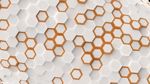 Animation of hexagonal 4k grid wall with... | Stock Video | Pond5