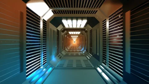 Animation of hi-tech tunnel and digital data Stock Footage 113742353