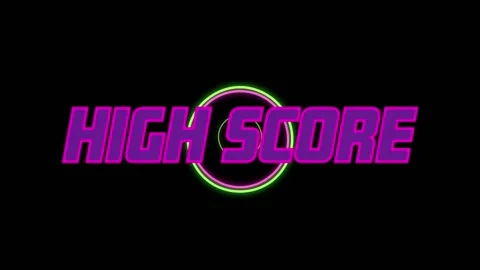 Animation of high score text over colorf... | Stock Video | Pond5