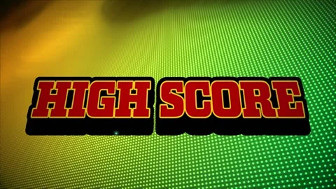 Animation of high score text over dots forming wave pattern in background Video stock 248674688