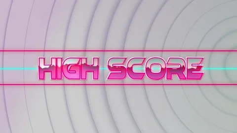 Animation of high score text over circles on white background Stock-Footage 327586725