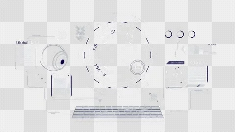 Animation of high-tech display design for data processing Видео 289397828