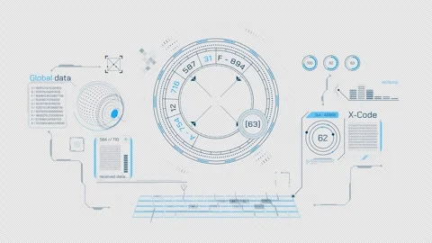 Animation of high-tech display design for data processing 스톡 동영상 292997005