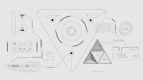 Animation of high-tech interface design for data processing 스톡 동영상 296204303