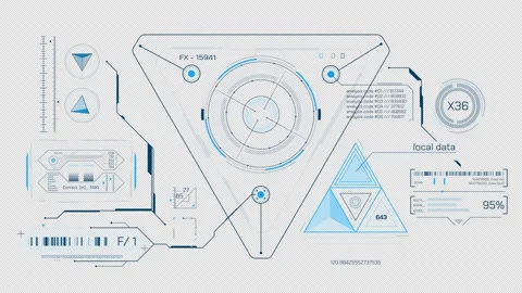 Animation of high-tech interface design for data processing Stock Footage 304813441