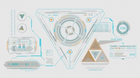 Animation of high-tech interface design for data processing Stock Footage 313457245