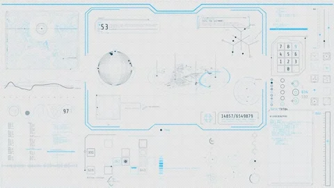 Animation of a high-tech interface with navigation and surveillance data Stock Footage 339022843